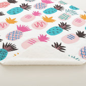 パイナップルカラフル葉の、熱帯のドードル。 シェルパブランケット (3/4)