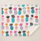 パイナップルカラフル葉の、熱帯のドードル。 シェルパブランケット (正面(横))