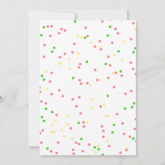 パイナップルカラフル誕生日のようなフローラパーティー 招待状 (裏面)