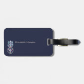 パイナップルカラフル、ストライプネイビーブルー ラゲッジタグ (裏面横)