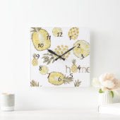 パイナップルカントリー素朴ファームハウスウォールクロック スクエア壁時計 (ホーム)