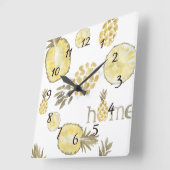 パイナップルカントリー素朴ファームハウスウォールクロック スクエア壁時計 (傾斜)