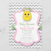 パイナップルガールベビーシャワー招待状 招待状 (正面/裏面)