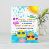 パイナップルキャラクター誕生日プールパーティーインビタティ 招待状 (スタンド正面)