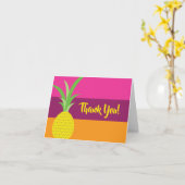 パイナップルキュート夏の1st誕生日パーティーテーマ カード (黄色い花)