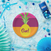 パイナップルキュート夏の1st誕生日パーティーテーマ ペーパープレート (パーティー)