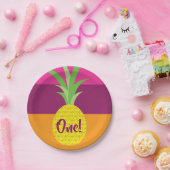 パイナップルキュート夏の1st誕生日パーティーテーマ ペーパープレート (パーティー)