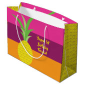 パイナップルキュート夏の1st誕生日パーティーテーマ ラージペーパーバッグ (裏面アングル)