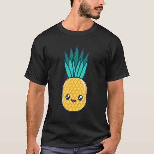 パイナップルキュート熱帯フルーツ夏ビーチ Tシャツ (正面)