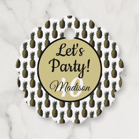 パイナップルギフト/メッセージカード – オパーソナライズされたプション フェイバータグ (正面)