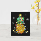 パイナップルクリスマスクリスマス灯 カード (黄色い花)