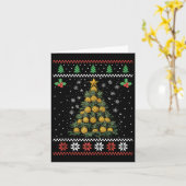 パイナップルクリスマスツリー醜いクリスマスセーターXm カード (黄色い花)