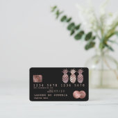 パイナップルクレジットカードのスタイルの滴下金ゴールド 名刺 (スタンド正面)