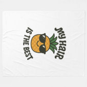 パイナップルクールビベス最高の – ヘアエバデザイン フリースブランケット (正面(横))