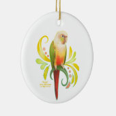 パイナップルグリーンの頬 セラミックオーナメント (右)