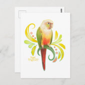 パイナップルグリーンの頬 ポストカード (正面/裏面)