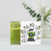 パイナップルグリーンスムージーレシピはがき ポストカード (スタンド正面)