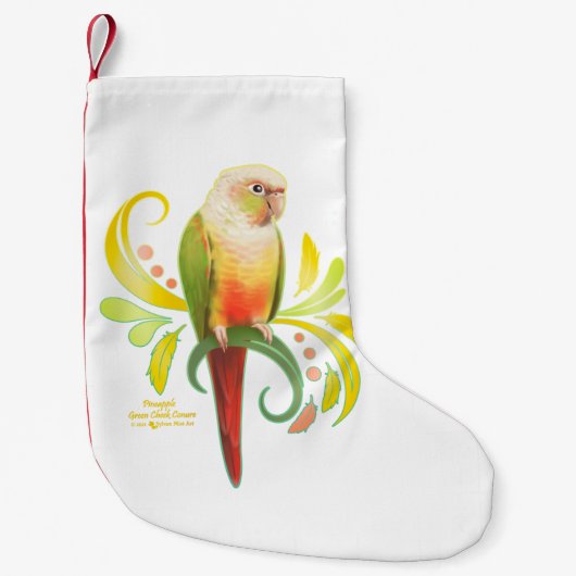 パイナップルグリーンチークコニュア スモールクリスマスストッキング (正面)