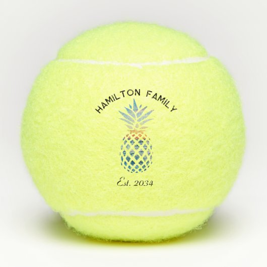 パイナップルコースタルサンセットビーチファミリースワッグ テニスボール (正面)