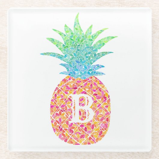 パイナップルコースター ガラスコースター (正面)