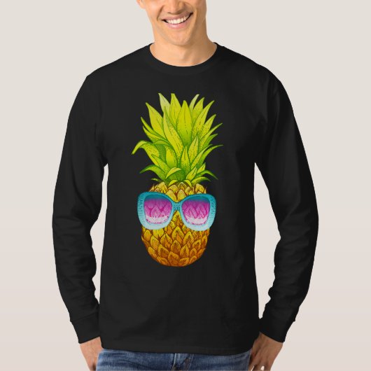 パイナップルサングラスビーチ夏 Tシャツ (正面)