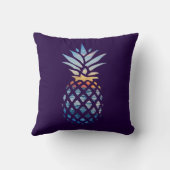 パイナップルサンセットとブルーの海波 クッション (裏面)