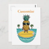 パイナップルサーファーがウェーブサンダー_Coveに乗る ポストカード (正面/裏面)