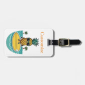 パイナップルサーファーがウェーブサンダー_Coveに乗る ラゲッジタグ (正面横)