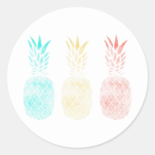 パイナップルシール,トロピカルギフト, Pineapple Art ラウンドシール (正面)