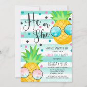 パイナップルジェンダーのリビール招待状ハワイアンのリビール 招待状 (正面)