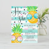 パイナップルジェンダーのリビール招待状ハワイアンのリビール 招待状 (スタンド正面)