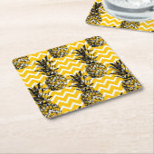 パイナップルジグザグ スクエアペーパーコースター (アングル)