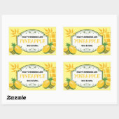 パイナップルジャムラベルシール 長方形シール (シート)