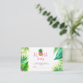 パイナップルジャングルパシファイヤーピンクの女の子ベビーシャワー エンクロージャーカード (スタンド正面)