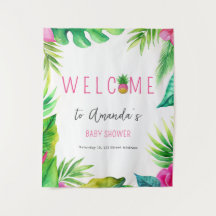 パイナップルジャングルパシファイヤーピンクの女の子ベビーシャワー