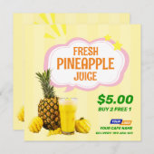パイナップルジュースのメニューフライヤー メニュー (正面/裏面)