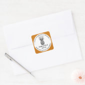 パイナップルジュースラベル(白黒) スクエアシール (封筒)