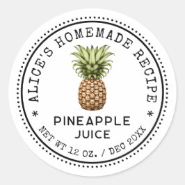 パイナップルジュース缶詰ラベルヴィンテージスタイル ラウンドシール