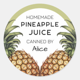 パイナップルジュース自家製保存ラベル ラウンドシール