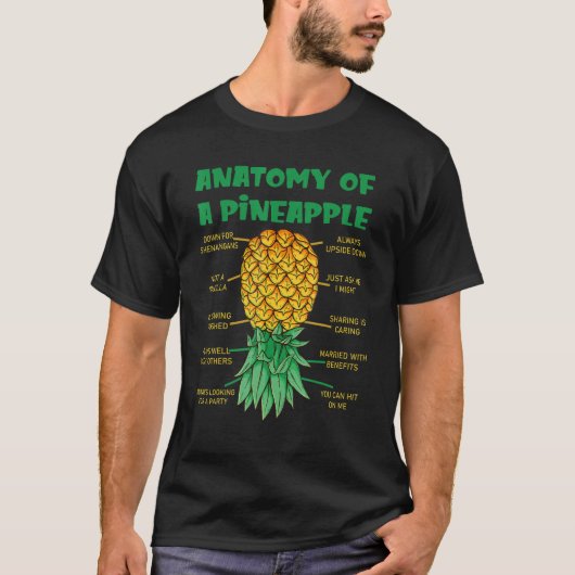 パイナップルスインガー逆パイナッププの解剖学 Tシャツ (正面)