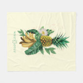 パイナップルスイートアットザホワイトロータス フリースブランケット (正面(横))