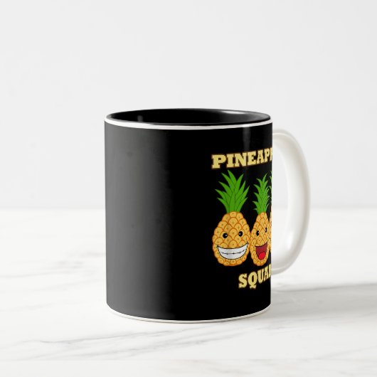 パイナップルスクワッドエキゾチック果実ビタミン健康 ツートーンマグカップ (正面右)