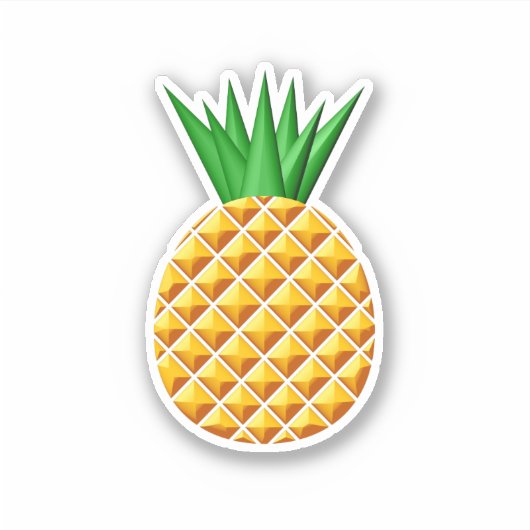 パイナップルスケッチ(黄色と緑) シール (正面)