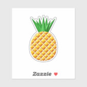 パイナップルスケッチ(黄色と緑) シール (シート)