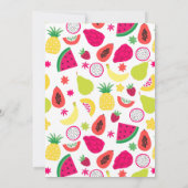 パイナップルタッティフルーツバースデーパーティーブルー 招待状 (裏面)