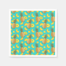 パイナップルターコイズ色 スタンダードカクテルナプキン
