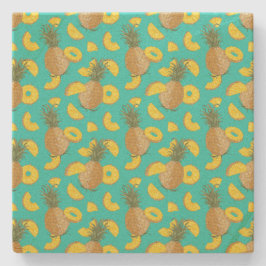 パイナップルターコイズ色 ストーンコースター