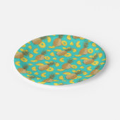 パイナップルターコイズ色 ペーパープレート (アングル)