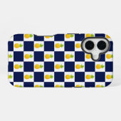 パイナップルチェックiPhoneケース iPhone 16ケース (裏面横)