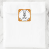 パイナップルチャツニーラベル（白黒） スクエアシール (バッグ)